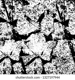 Rough, scratch, splatter grunge pattern design brush strokes. Overlay texture. Faded black-white dyed paper texture. Sketch grunge design. Use for poster, cover, banner, mock-up, stickers layout.