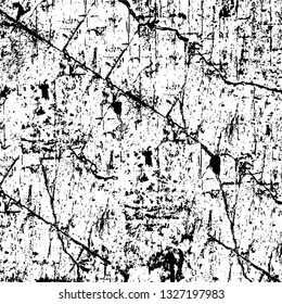 Rough, scratch, splatter grunge pattern design brush strokes. Overlay texture. Faded black-white dyed paper texture. Sketch grunge design. Use for poster, cover, banner, mock-up, stickers layout.