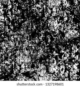 Rough, scratch, splatter grunge pattern design brush strokes. Overlay texture. Faded black-white dyed paper texture. Sketch grunge design. Use for poster, cover, banner, mock-up, stickers layout.