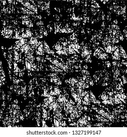 Rough, scratch, splatter grunge pattern design brush strokes. Overlay texture. Faded black-white dyed paper texture. Sketch grunge design. Use for poster, cover, banner, mock-up, stickers layout.