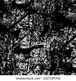 Rough, scratch, splatter grunge pattern design brush strokes. Overlay texture. Faded black-white dyed paper texture. Sketch grunge design. Use for poster, cover, banner, mock-up, stickers layout.