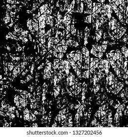 Rough, scratch, splatter grunge pattern design brush strokes. Overlay texture. Faded black-white dyed paper texture. Sketch grunge design. Use for poster, cover, banner, mock-up, stickers layout.