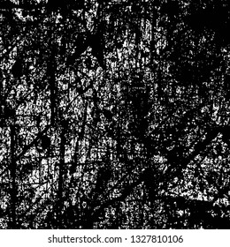 Rough, scratch, splatter grunge pattern design brush strokes. Overlay texture. Faded black-white dyed paper texture. Sketch grunge design. Use for poster, cover, banner, mock-up, stickers layout.