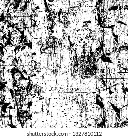 Rough, scratch, splatter grunge pattern design brush strokes. Overlay texture. Faded black-white dyed paper texture. Sketch grunge design. Use for poster, cover, banner, mock-up, stickers layout.