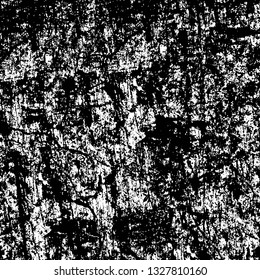 Rough, scratch, splatter grunge pattern design brush strokes. Overlay texture. Faded black-white dyed paper texture. Sketch grunge design. Use for poster, cover, banner, mock-up, stickers layout.