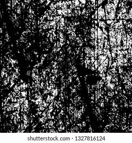 Rough, scratch, splatter grunge pattern design brush strokes. Overlay texture. Faded black-white dyed paper texture. Sketch grunge design. Use for poster, cover, banner, mock-up, stickers layout.