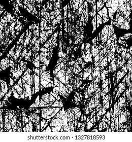 Rough, scratch, splatter grunge pattern design brush strokes. Overlay texture. Faded black-white dyed paper texture. Sketch grunge design. Use for poster, cover, banner, mock-up, stickers layout.