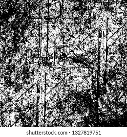 Rough, scratch, splatter grunge pattern design brush strokes. Overlay texture. Faded black-white dyed paper texture. Sketch grunge design. Use for poster, cover, banner, mock-up, stickers layout.