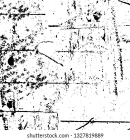 Rough, scratch, splatter grunge pattern design brush strokes. Overlay texture. Faded black-white dyed paper texture. Sketch grunge design. Use for poster, cover, banner, mock-up, stickers layout.