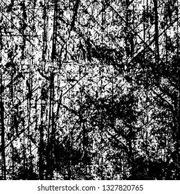 Rough, scratch, splatter grunge pattern design brush strokes. Overlay texture. Faded black-white dyed paper texture. Sketch grunge design. Use for poster, cover, banner, mock-up, stickers layout.