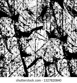 Rough, scratch, splatter grunge pattern design brush strokes. Overlay texture. Faded black-white dyed paper texture. Sketch grunge design. Use for poster, cover, banner, mock-up, stickers layout.
