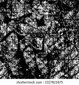 Rough, scratch, splatter grunge pattern design brush strokes. Overlay texture. Faded black-white dyed paper texture. Sketch grunge design. Use for poster, cover, banner, mock-up, stickers layout.