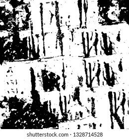 Rough, scratch, splatter grunge pattern design brush strokes. Overlay texture. Faded black-white dyed paper texture. Sketch grunge design. Use for poster, cover, banner, mock-up, stickers layout.