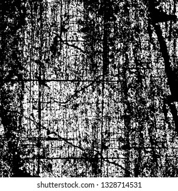 Rough, scratch, splatter grunge pattern design brush strokes. Overlay texture. Faded black-white dyed paper texture. Sketch grunge design. Use for poster, cover, banner, mock-up, stickers layout.