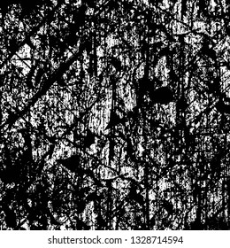 Rough, scratch, splatter grunge pattern design brush strokes. Overlay texture. Faded black-white dyed paper texture. Sketch grunge design. Use for poster, cover, banner, mock-up, stickers layout.