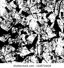 Rough, scratch, splatter grunge pattern design brush strokes. Overlay texture. Faded black-white dyed paper texture. Sketch grunge design. Use for poster, cover, banner, mock-up, stickers layout.