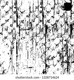 Rough, scratch, splatter grunge pattern design brush strokes. Overlay texture. Faded black-white dyed paper texture. Sketch grunge design. Use for poster, cover, banner, mock-up, stickers layout.