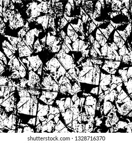 Rough, scratch, splatter grunge pattern design brush strokes. Overlay texture. Faded black-white dyed paper texture. Sketch grunge design. Use for poster, cover, banner, mock-up, stickers layout.