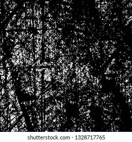 Rough, scratch, splatter grunge pattern design brush strokes. Overlay texture. Faded black-white dyed paper texture. Sketch grunge design. Use for poster, cover, banner, mock-up, stickers layout.