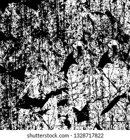 Rough, scratch, splatter grunge pattern design brush strokes. Overlay texture. Faded black-white dyed paper texture. Sketch grunge design. Use for poster, cover, banner, mock-up, stickers layout.