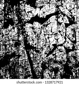Rough, scratch, splatter grunge pattern design brush strokes. Overlay texture. Faded black-white dyed paper texture. Sketch grunge design. Use for poster, cover, banner, mock-up, stickers layout.