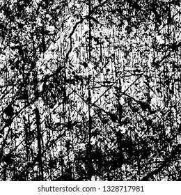 Rough, scratch, splatter grunge pattern design brush strokes. Overlay texture. Faded black-white dyed paper texture. Sketch grunge design. Use for poster, cover, banner, mock-up, stickers layout.