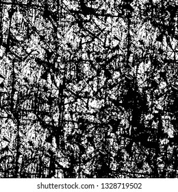 Rough, scratch, splatter grunge pattern design brush strokes. Overlay texture. Faded black-white dyed paper texture. Sketch grunge design. Use for poster, cover, banner, mock-up, stickers layout.