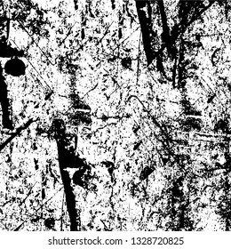 Rough, scratch, splatter grunge pattern design brush strokes. Overlay texture. Faded black-white dyed paper texture. Sketch grunge design. Use for poster, cover, banner, mock-up, stickers layout.