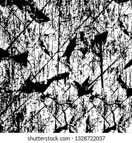 Rough, scratch, splatter grunge pattern design brush strokes. Overlay texture. Faded black-white dyed paper texture. Sketch grunge design. Use for poster, cover, banner, mock-up, stickers layout.