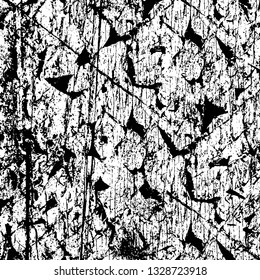 Rough, scratch, splatter grunge pattern design brush strokes. Overlay texture. Faded black-white dyed paper texture. Sketch grunge design. Use for poster, cover, banner, mock-up, stickers layout.