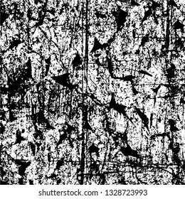 Rough, scratch, splatter grunge pattern design brush strokes. Overlay texture. Faded black-white dyed paper texture. Sketch grunge design. Use for poster, cover, banner, mock-up, stickers layout.