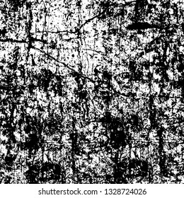 Rough, scratch, splatter grunge pattern design brush strokes. Overlay texture. Faded black-white dyed paper texture. Sketch grunge design. Use for poster, cover, banner, mock-up, stickers layout.