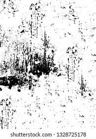 Rough, scratch, splatter grunge pattern design brush strokes. Overlay texture. Faded black-white dyed paper texture. Sketch grunge design. Use for poster, cover, banner, mock-up, stickers layout.