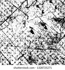 Rough, scratch, splatter grunge pattern design brush strokes. Overlay texture. Faded black-white dyed paper texture. Sketch grunge design. Use for poster, cover, banner, mock-up, stickers layout.