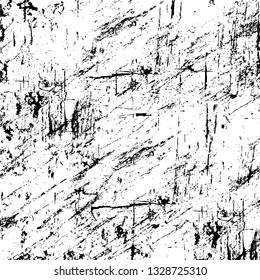 Rough, scratch, splatter grunge pattern design brush strokes. Overlay texture. Faded black-white dyed paper texture. Sketch grunge design. Use for poster, cover, banner, mock-up, stickers layout.