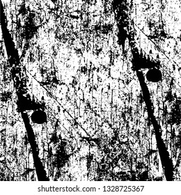 Rough, scratch, splatter grunge pattern design brush strokes. Overlay texture. Faded black-white dyed paper texture. Sketch grunge design. Use for poster, cover, banner, mock-up, stickers layout.