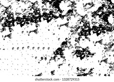 Rough, scratch, splatter grunge pattern design brush strokes. Overlay texture. Faded black-white dyed paper texture. Sketch grunge design. Use for poster, cover, banner, mock-up, stickers layout.