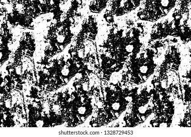 Rough, scratch, splatter grunge pattern design brush strokes. Overlay texture. Faded black-white dyed paper texture. Sketch grunge design. Use for poster, cover, banner, mock-up, stickers layout.