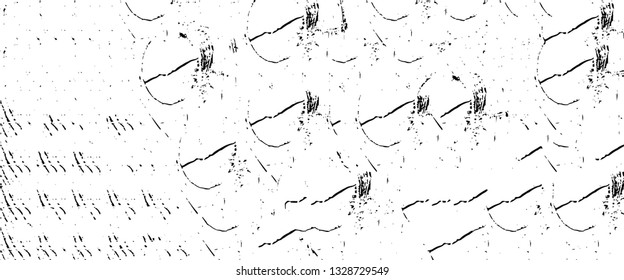 Rough, scratch, splatter grunge pattern design brush strokes. Overlay texture. Faded black-white dyed paper texture. Sketch grunge design. Use for poster, cover, banner, mock-up, stickers layout.
