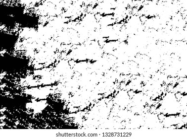 Rough, scratch, splatter grunge pattern design brush strokes. Overlay texture. Faded black-white dyed paper texture. Sketch grunge design. Use for poster, cover, banner, mock-up, stickers layout.