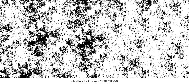 Rough, scratch, splatter grunge pattern design brush strokes. Overlay texture. Faded black-white dyed paper texture. Sketch grunge design. Use for poster, cover, banner, mock-up, stickers layout.