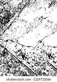 Rough, scratch, splatter grunge pattern design brush strokes. Overlay texture. Faded black-white dyed paper texture. Sketch grunge design. Use for poster, cover, banner, mock-up, stickers layout.