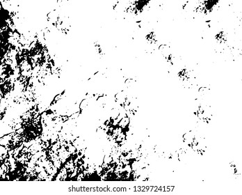 Rough, scratch, splatter grunge pattern design brush strokes. Overlay texture. Faded black-white dyed paper texture. Sketch grunge design. Use for poster, cover, banner, mock-up, stickers layout.