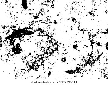 Rough, scratch, splatter grunge pattern design brush strokes. Overlay texture. Faded black-white dyed paper texture. Sketch grunge design. Use for poster, cover, banner, mock-up, stickers layout.