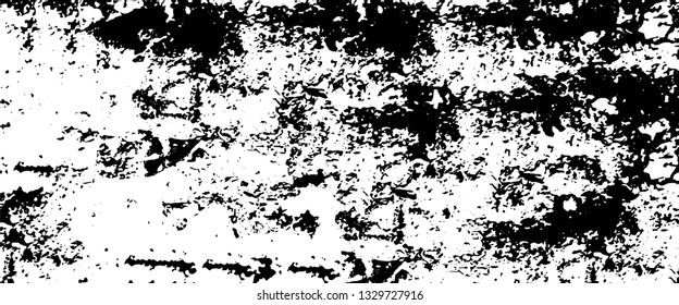 Rough, scratch, splatter grunge pattern design brush strokes. Overlay texture. Faded black-white dyed paper texture. Sketch grunge design. Use for poster, cover, banner, mock-up, stickers layout.