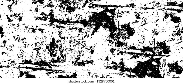 Rough, scratch, splatter grunge pattern design brush strokes. Overlay texture. Faded black-white dyed paper texture. Sketch grunge design. Use for poster, cover, banner, mock-up, stickers layout.