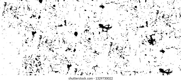 Rough, scratch, splatter grunge pattern design brush strokes. Overlay texture. Faded black-white dyed paper texture. Sketch grunge design. Use for poster, cover, banner, mock-up, stickers layout.