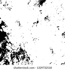 Rough, scratch, splatter grunge pattern design brush strokes. Overlay texture. Faded black-white dyed paper texture. Sketch grunge design. Use for poster, cover, banner, mock-up, stickers layout.