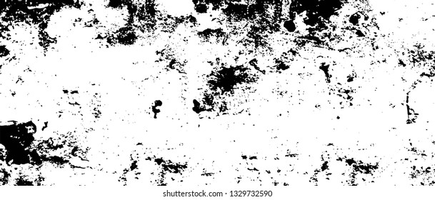 Rough, scratch, splatter grunge pattern design brush strokes. Overlay texture. Faded black-white dyed paper texture. Sketch grunge design. Use for poster, cover, banner, mock-up, stickers layout.