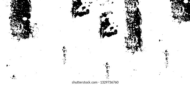 Rough, scratch, splatter grunge pattern design brush strokes. Overlay texture. Faded black-white dyed paper texture. Sketch grunge design. Use for poster, cover, banner, mock-up, stickers layout.